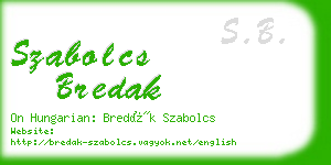 szabolcs bredak business card